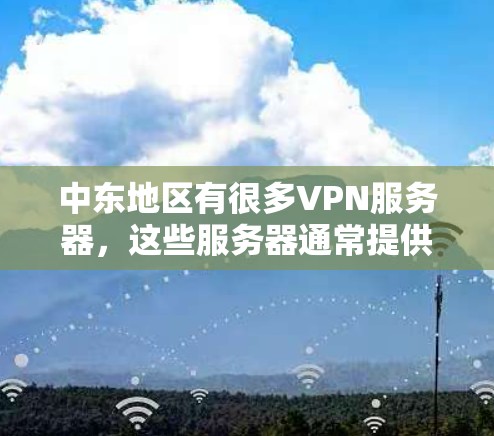 中东地区有很多VPN服务器,这些服务器通常提供多种加密方式,如WEP、AES、RSA等,以确保数据的安全。以下是关于中东地区VPN服务器的一些信息 中东地区有很多VPN服务器,这些服务器通常提供多种加密方式,如WEP、AES、RSA等,以确保数据的安全。以下是关于中东地区VPN服务器的一些信息